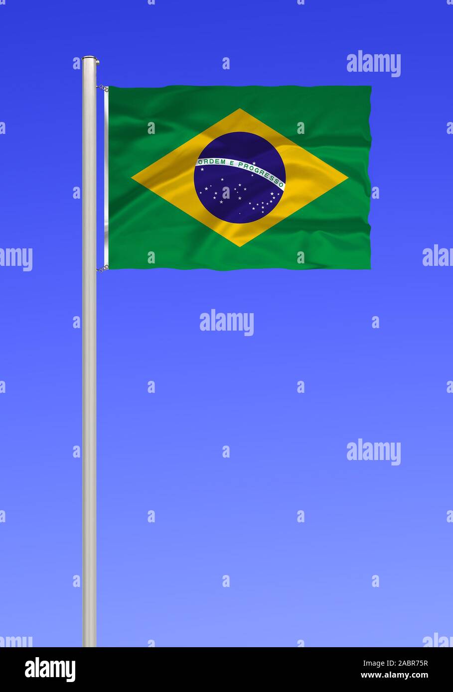Flagge von Brasilien Stock Photo