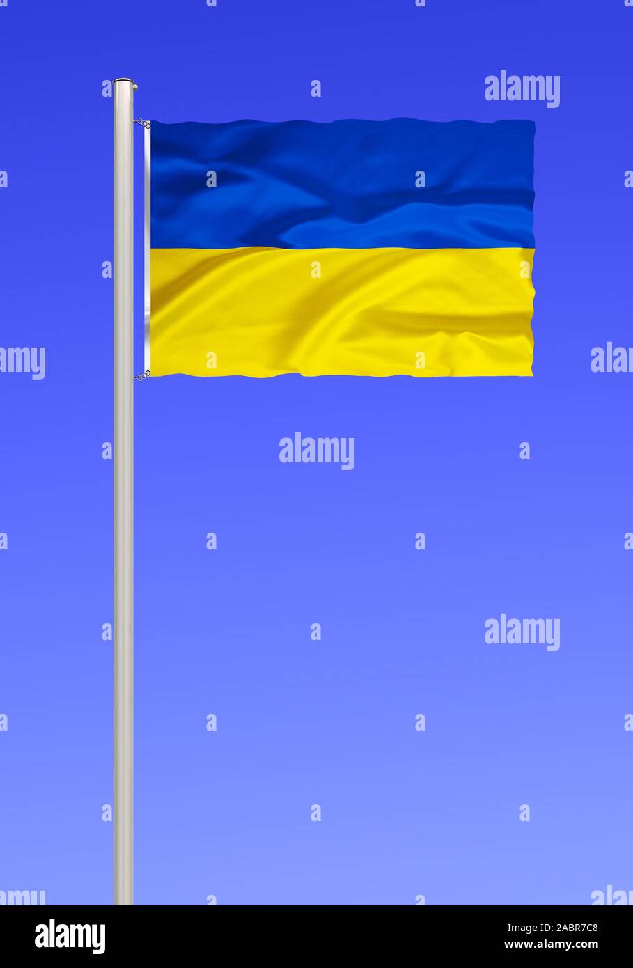 Flagge von Ukraine, Osteuropa Stock Photo