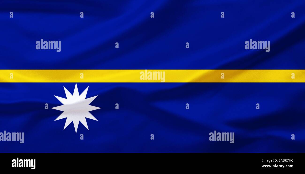 Flagge von Nauru, Pazifischer Ozean, Stock Photo