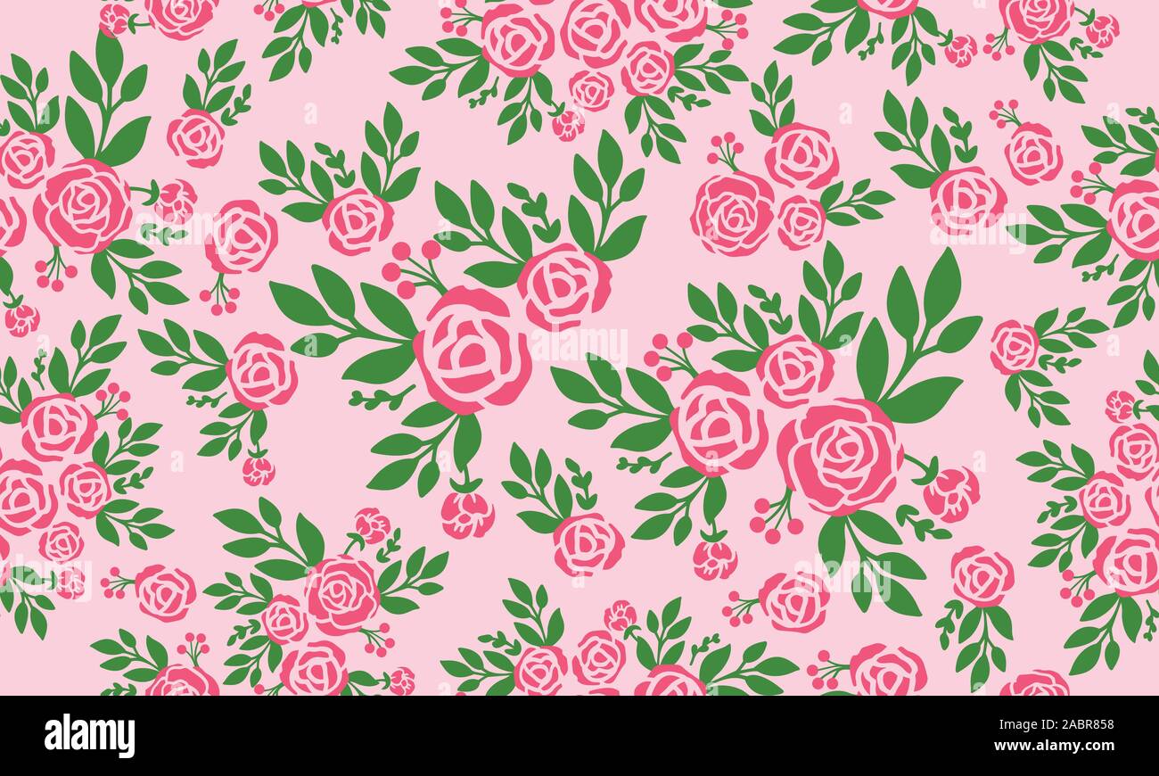Texture of pink rose flower beautiful, seamless vintage floral pattern ...