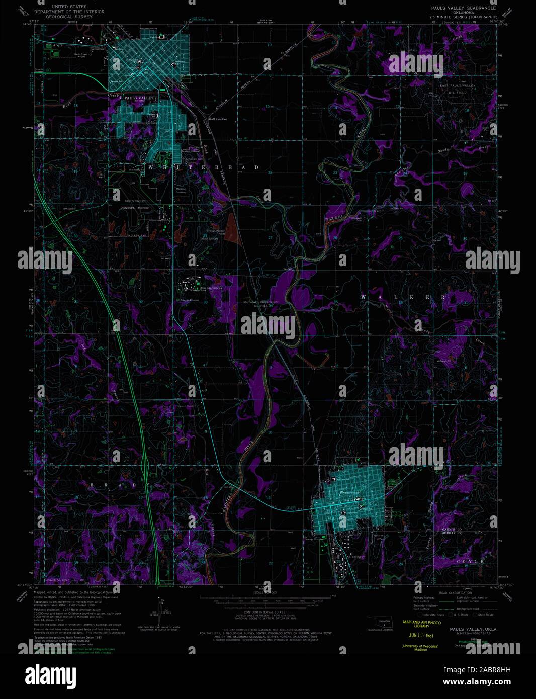 Map of pauls valley oklahoma hires stock photography and images Alamy