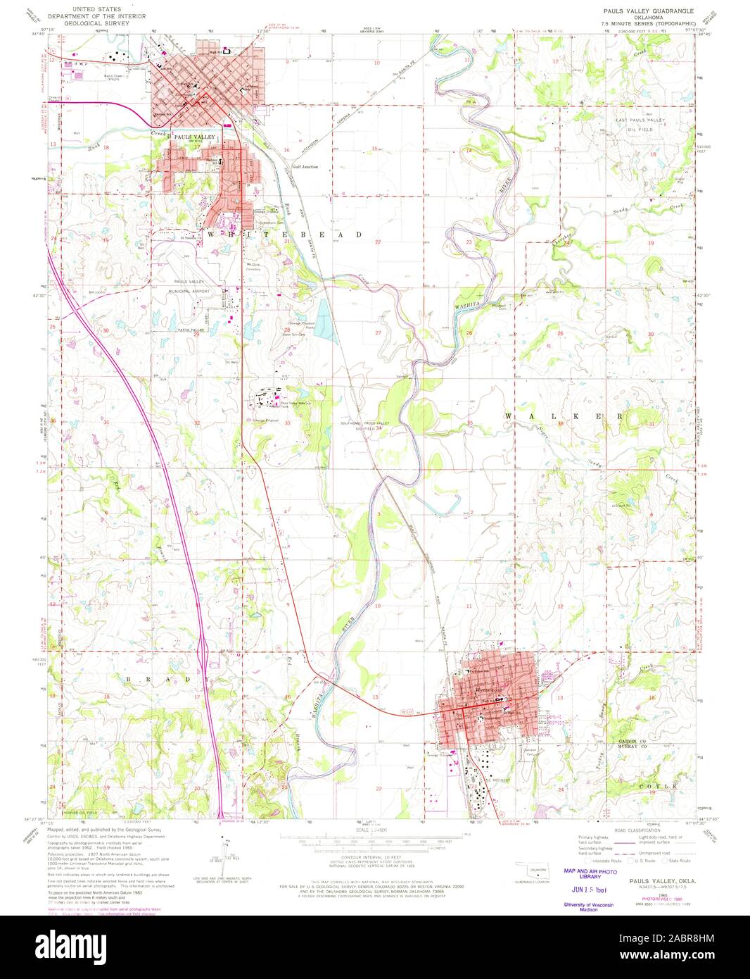Map of pauls valley oklahoma Cut Out Stock Images & Pictures Alamy