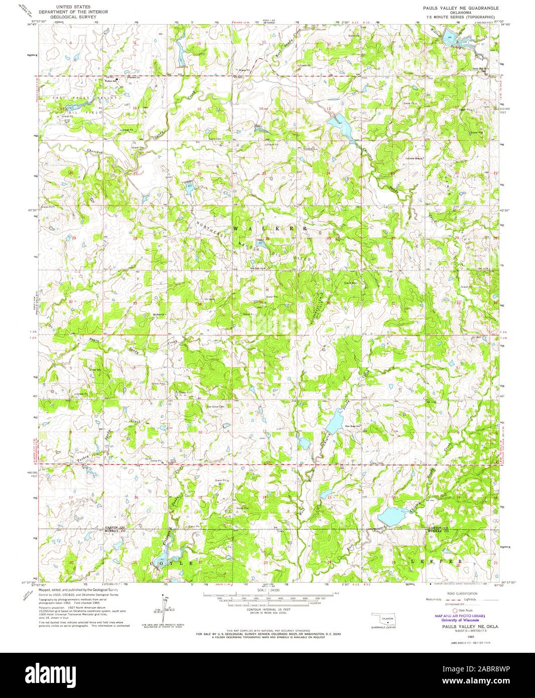 Map of pauls valley oklahoma Cut Out Stock Images & Pictures Alamy