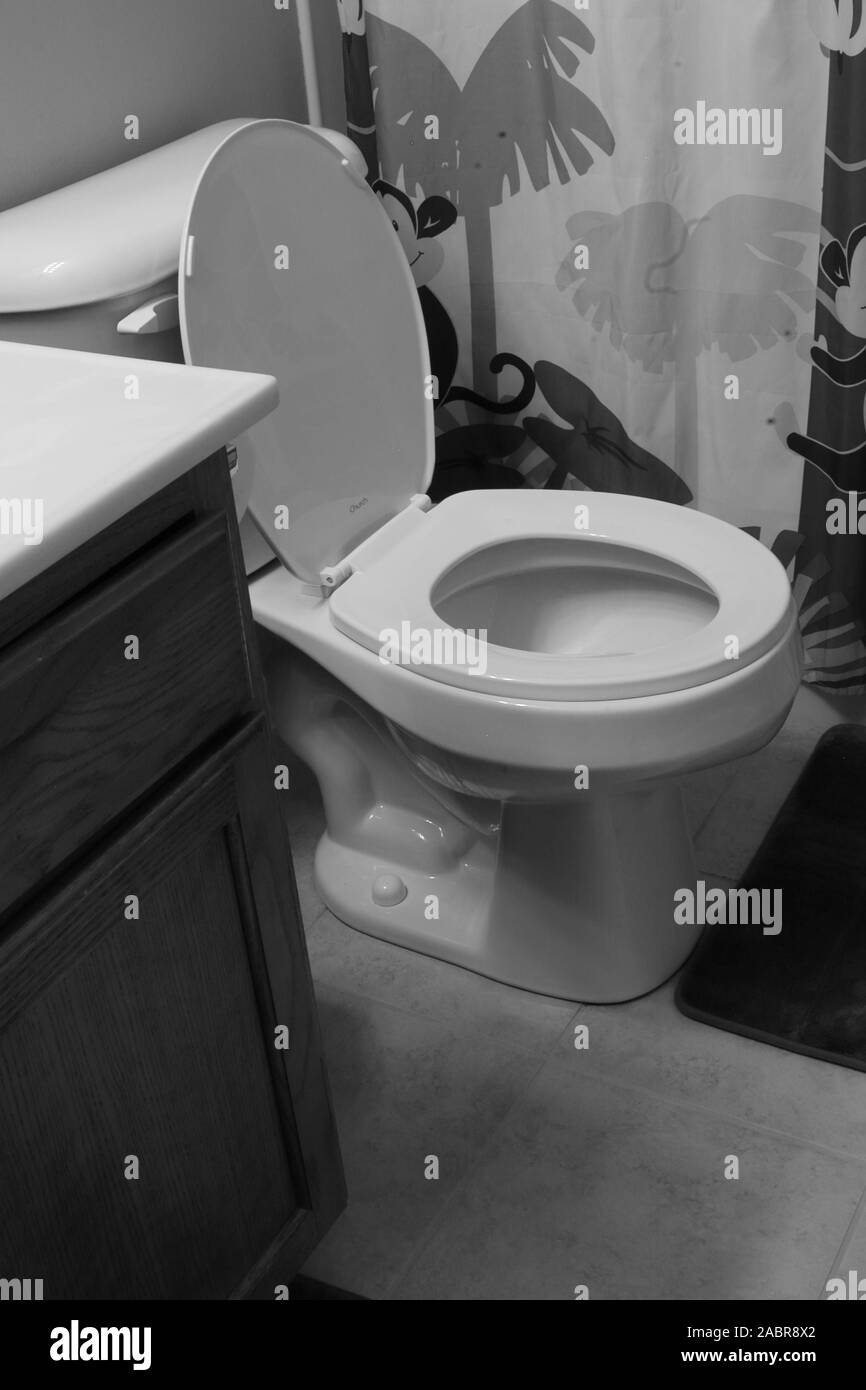 Toilet in children's bathroom Stock Photo Alamy