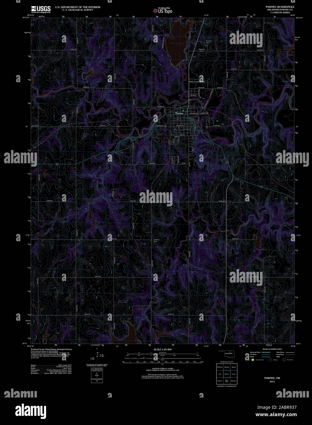 Pawnee oklahoma map hires stock photography and images Alamy