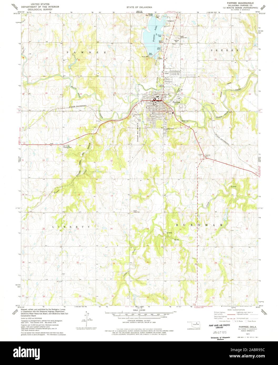 Map of pawnee oklahoma hires stock photography and images Alamy