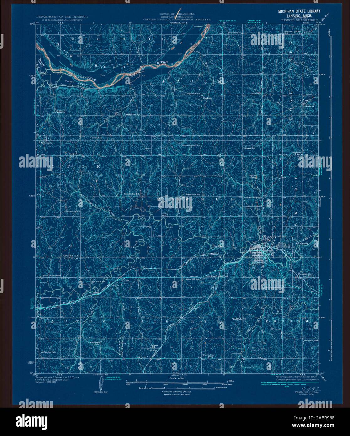 Pawnee oklahoma map hires stock photography and images Alamy