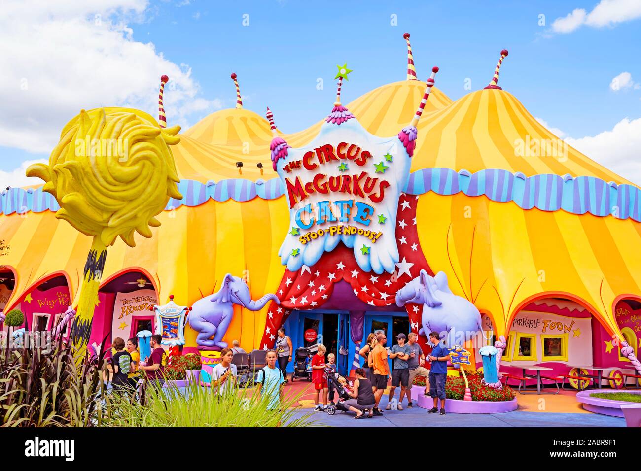 Circus McGurkis Cafe, People, Children, Seuss Landing, Universal Studios Resort, Orlando, Florida, USA Stock Photo