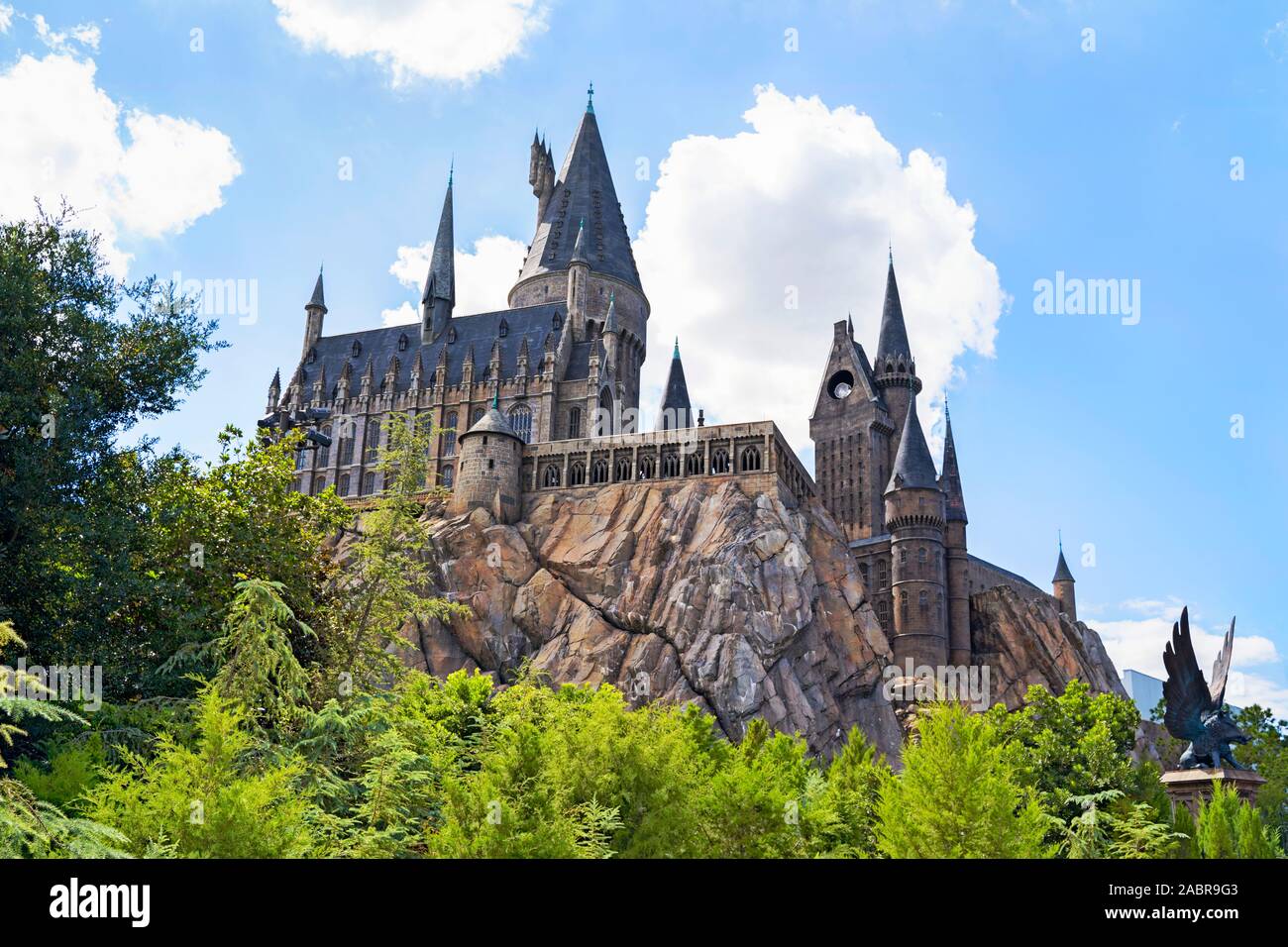 Hogwarts Castle, Universal Studios Orlando, Wizarding World of Harry Potter, Islands of Adventure, Universal Hogwarts, Florida, USA Stock Photo