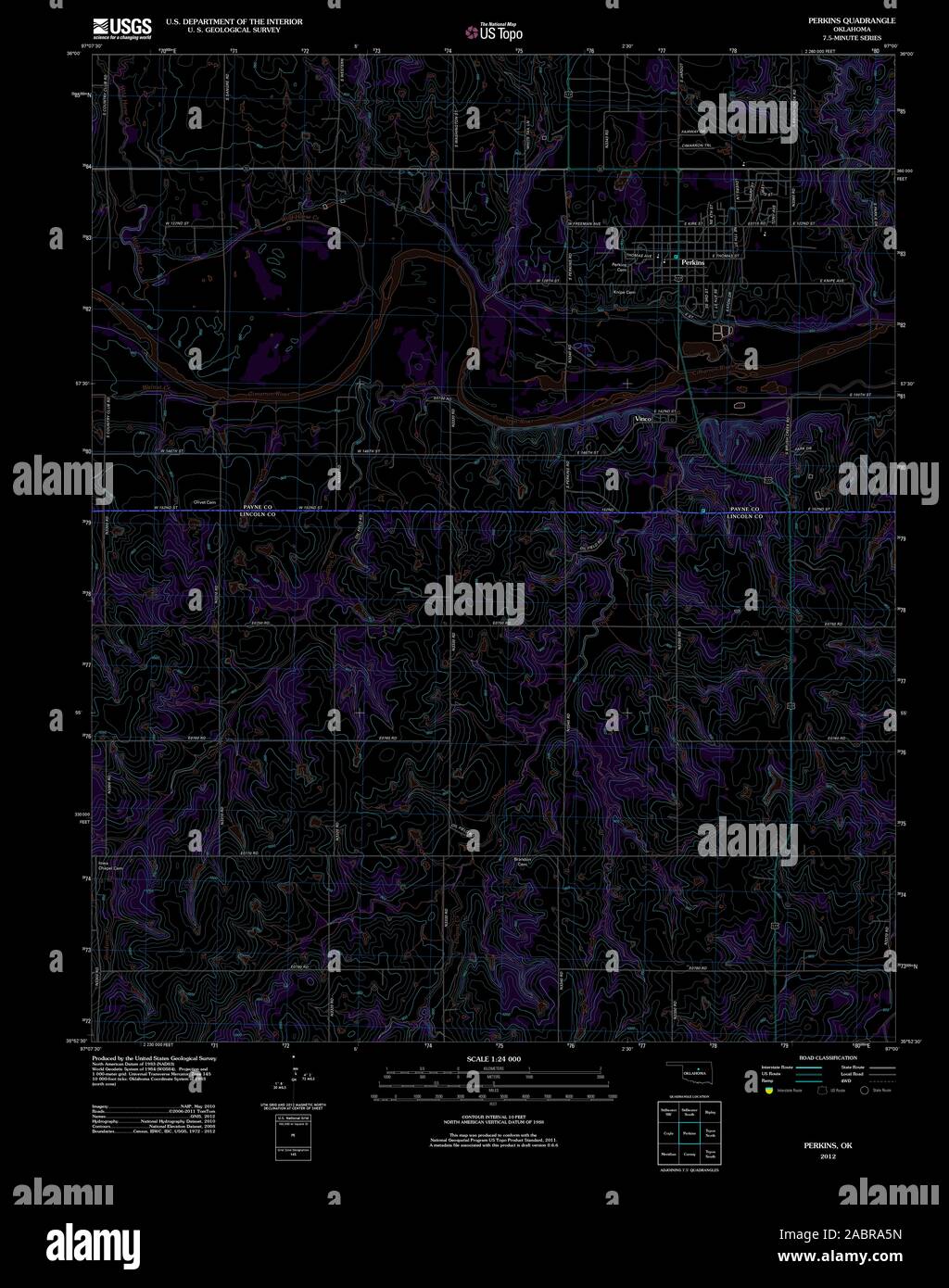 Map of perkins oklahoma hires stock photography and images Alamy