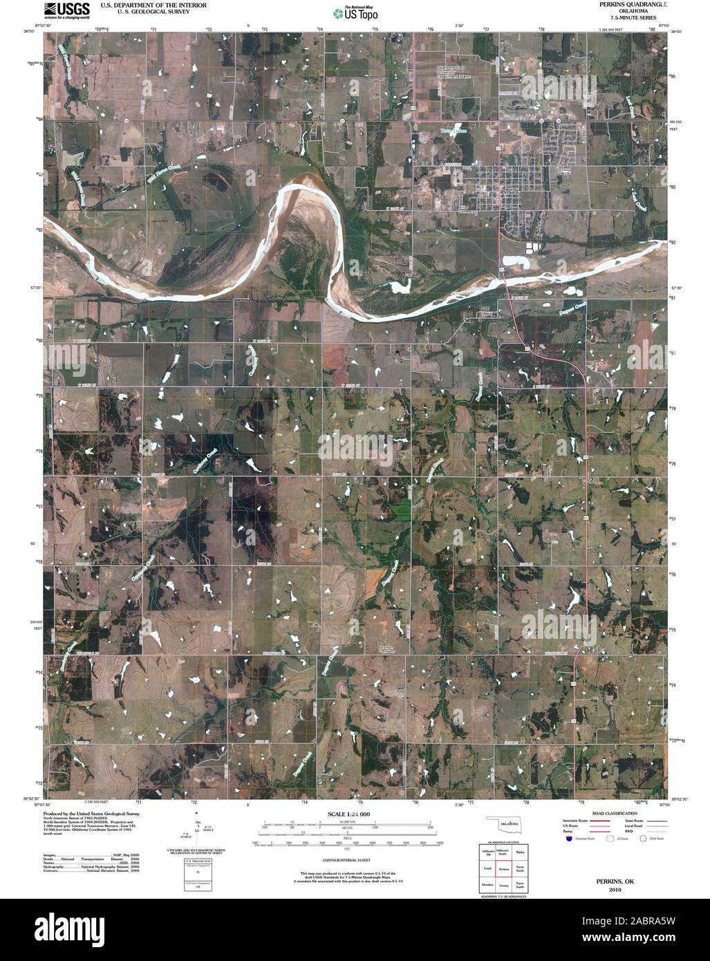 Map of perkins oklahoma hires stock photography and images Alamy