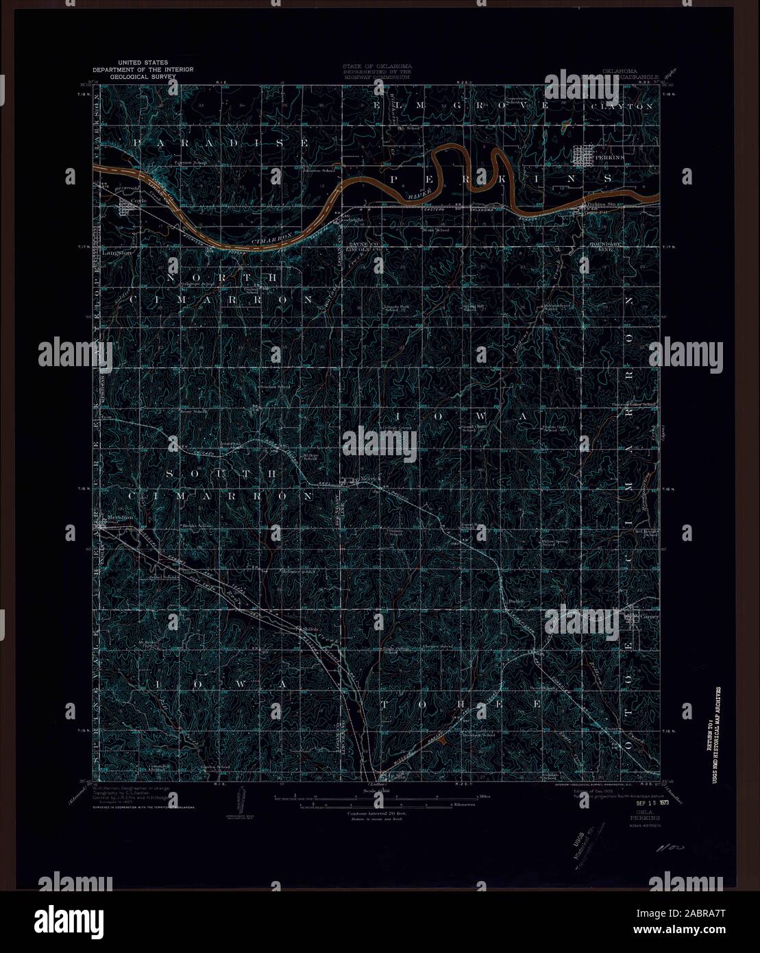 Map of perkins oklahoma hires stock photography and images Alamy
