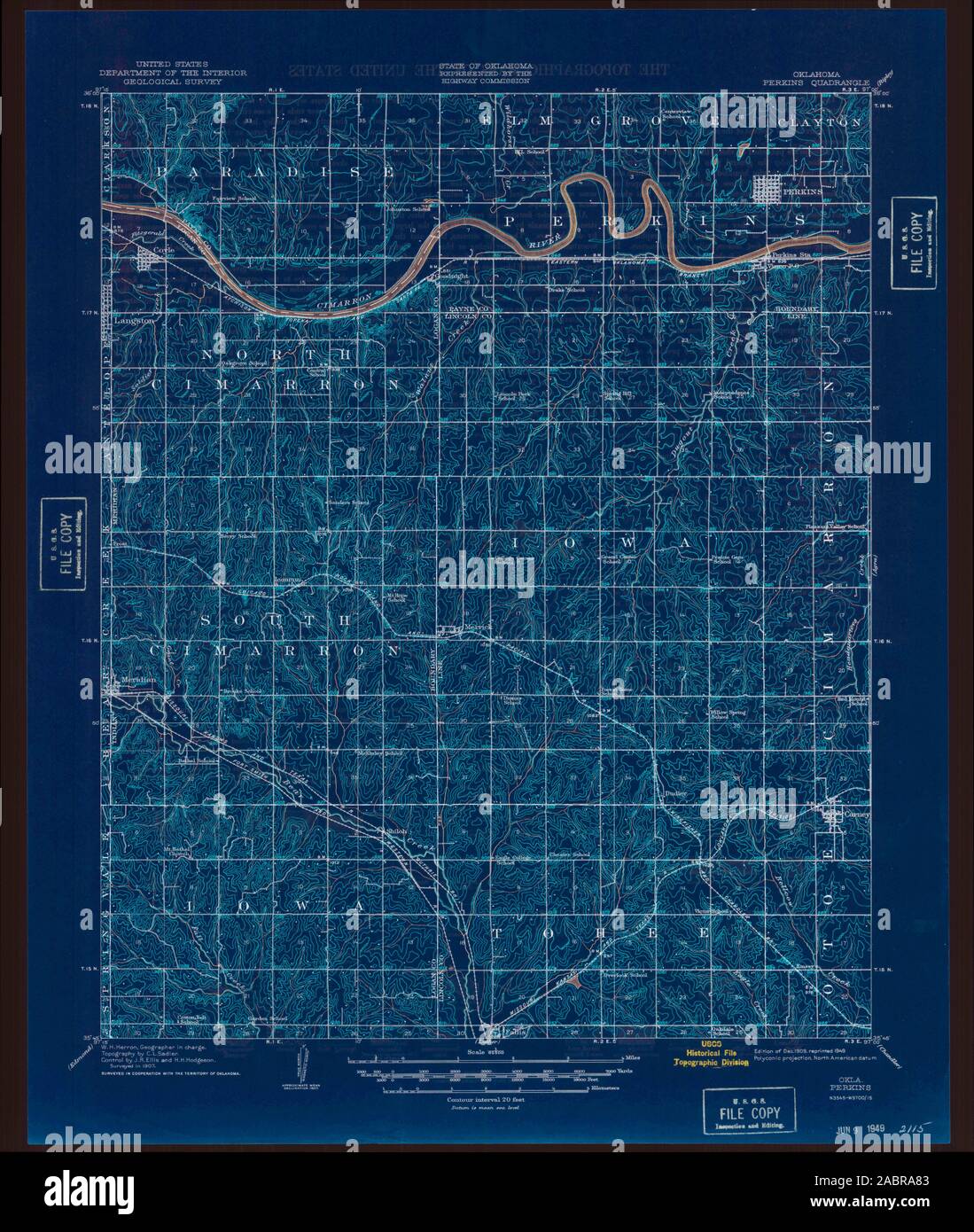 Map of perkins oklahoma hires stock photography and images Alamy