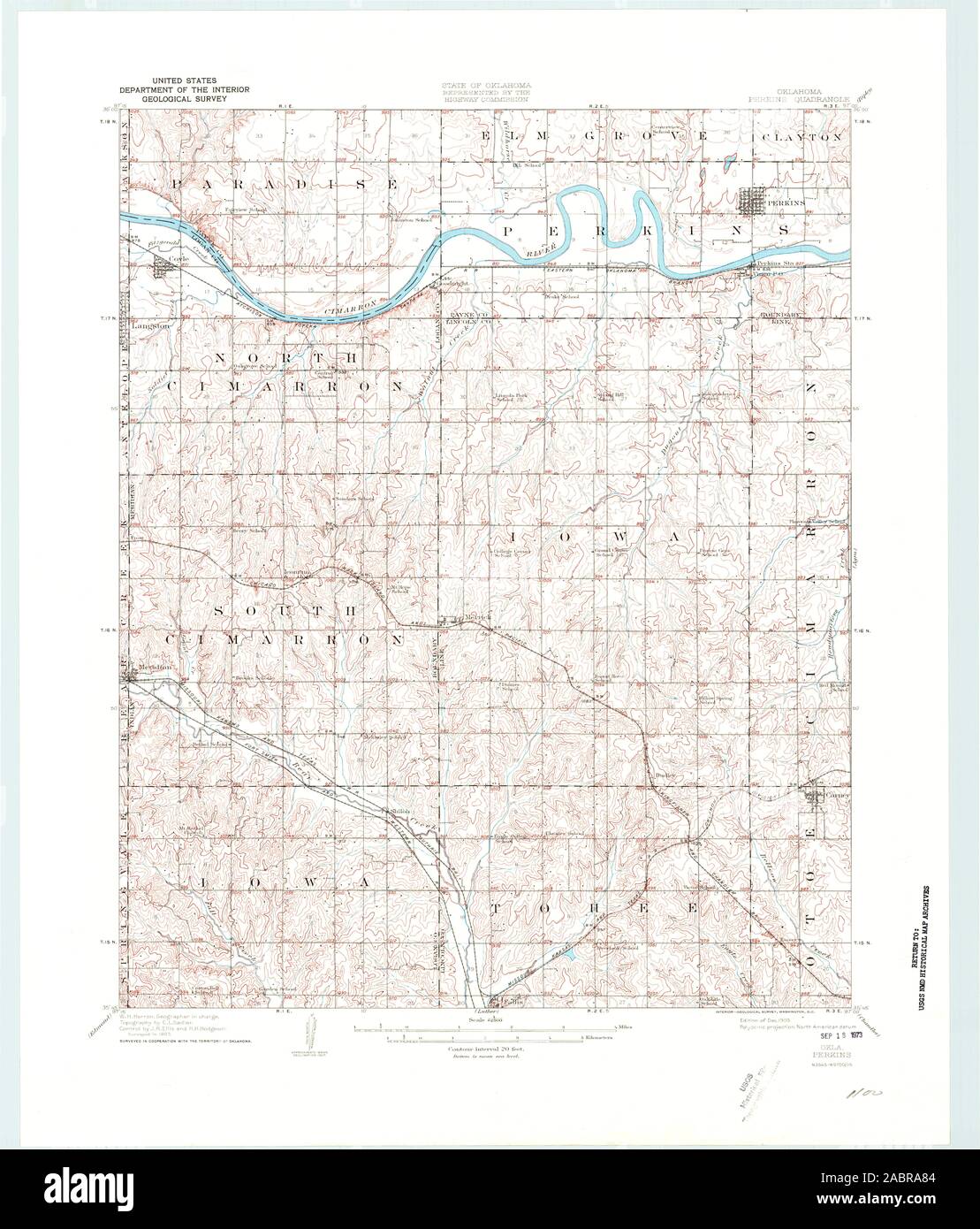 Map of perkins oklahoma hires stock photography and images Alamy