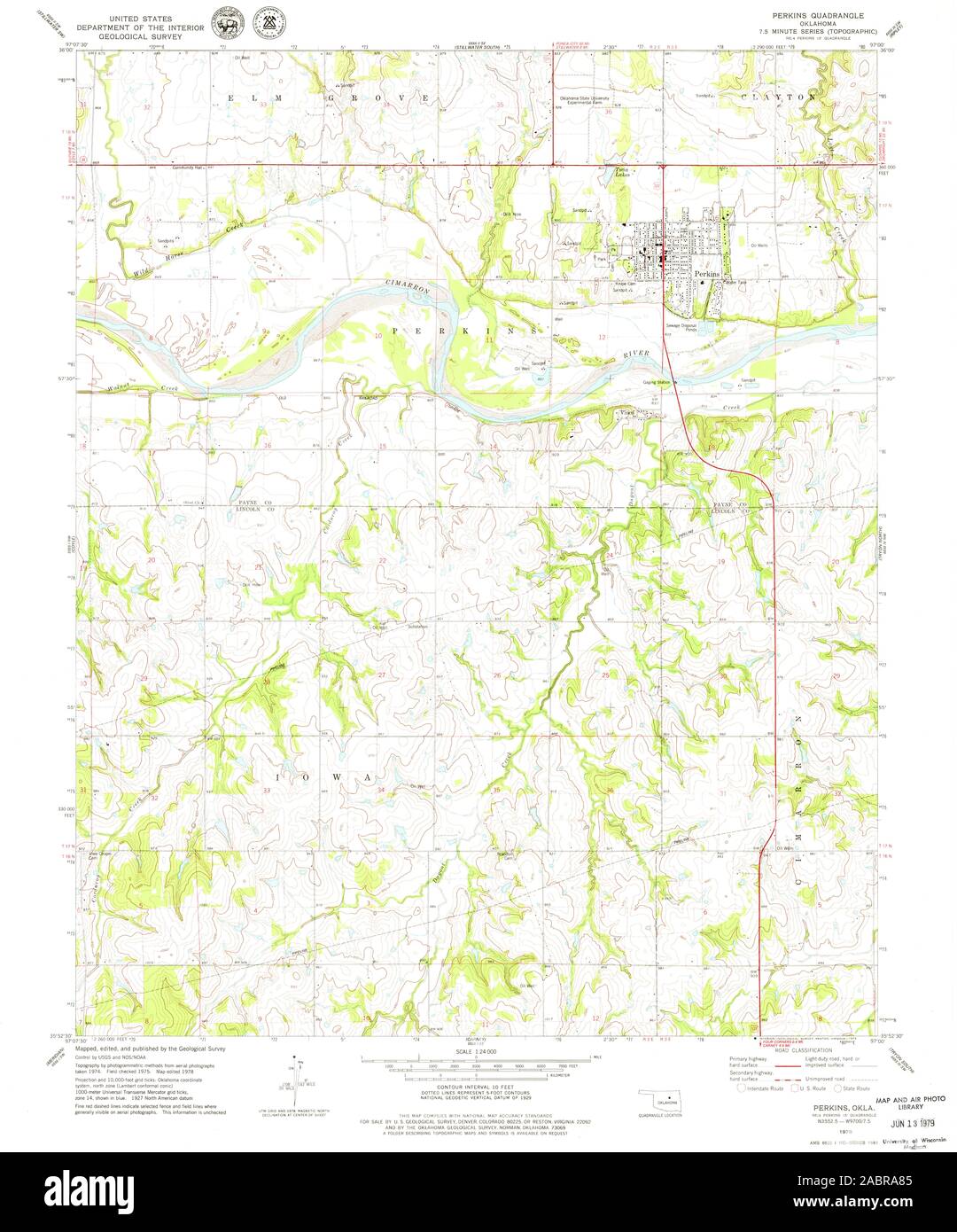 Map of perkins oklahoma hires stock photography and images Alamy