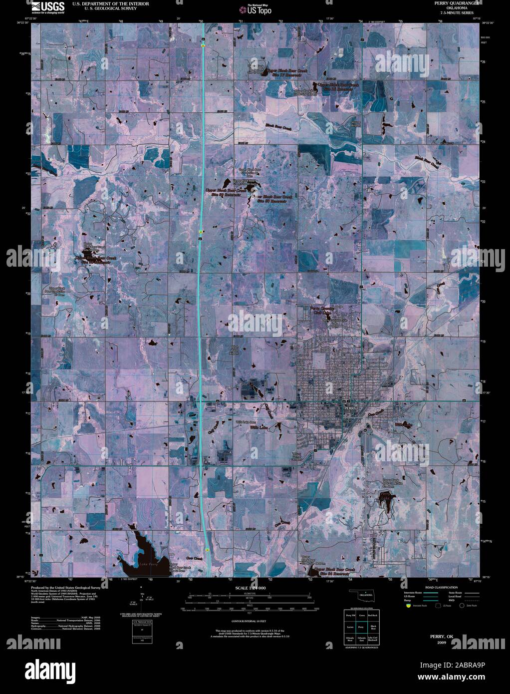 Map of perry oklahoma hires stock photography and images Alamy