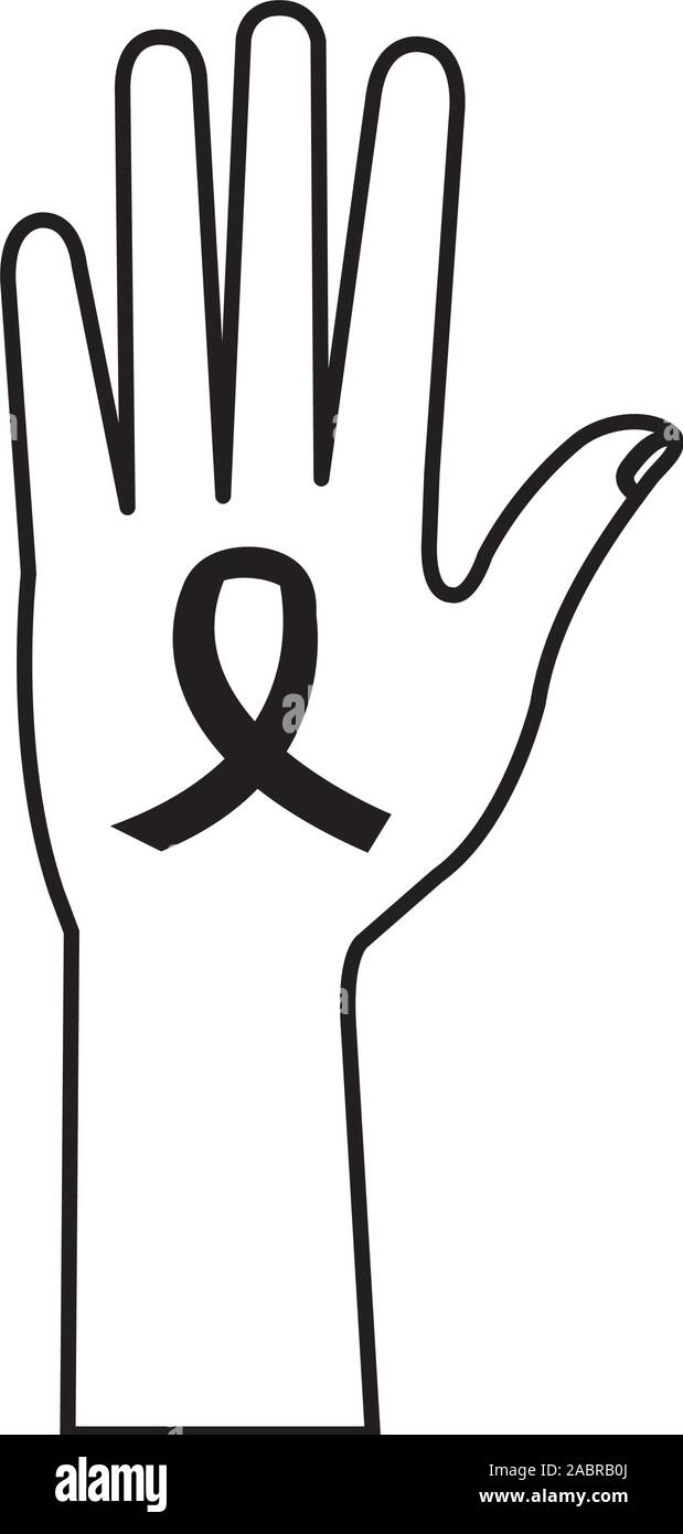 hand person human with ribbon line style icon Stock Vector Image & Art ...