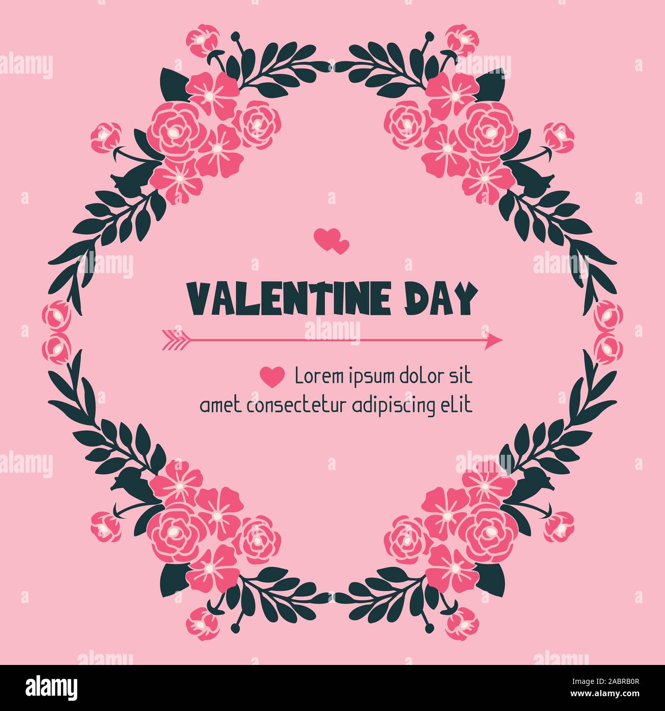 Card valentine day background, with elegant pink flower frame design ...