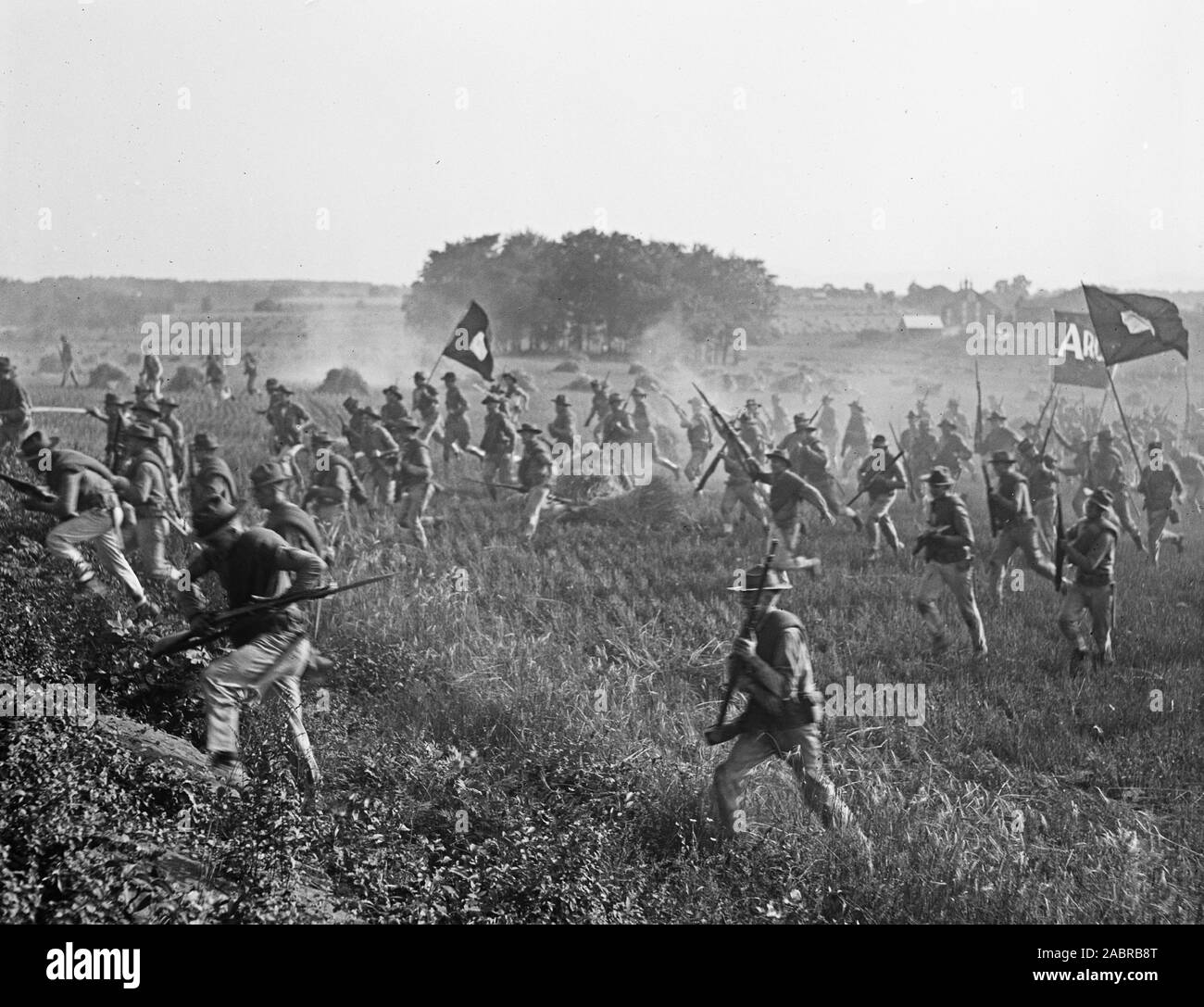 Charge of the battle of gettysburg Black and White Stock Photos