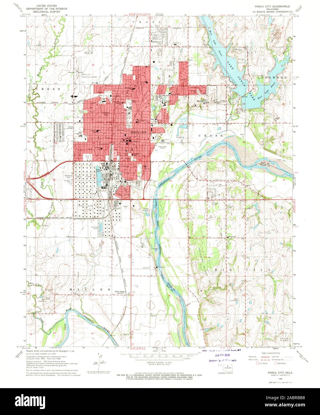 Map Of Ponca City Oklahoma Map Of Ponca City Oklahoma Hi-Res Stock Photography And Images - Alamy