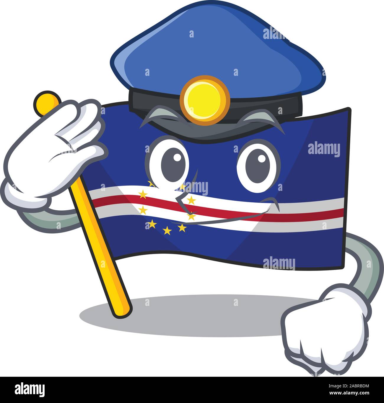 Flag cape verde Cartoon character dressed as a Police officer Stock ...