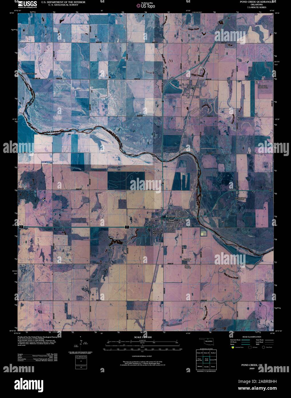 Pond creek oklahoma map hires stock photography and images Alamy