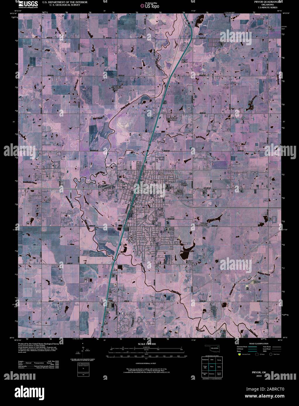 Map of pryor oklahoma hires stock photography and images Alamy