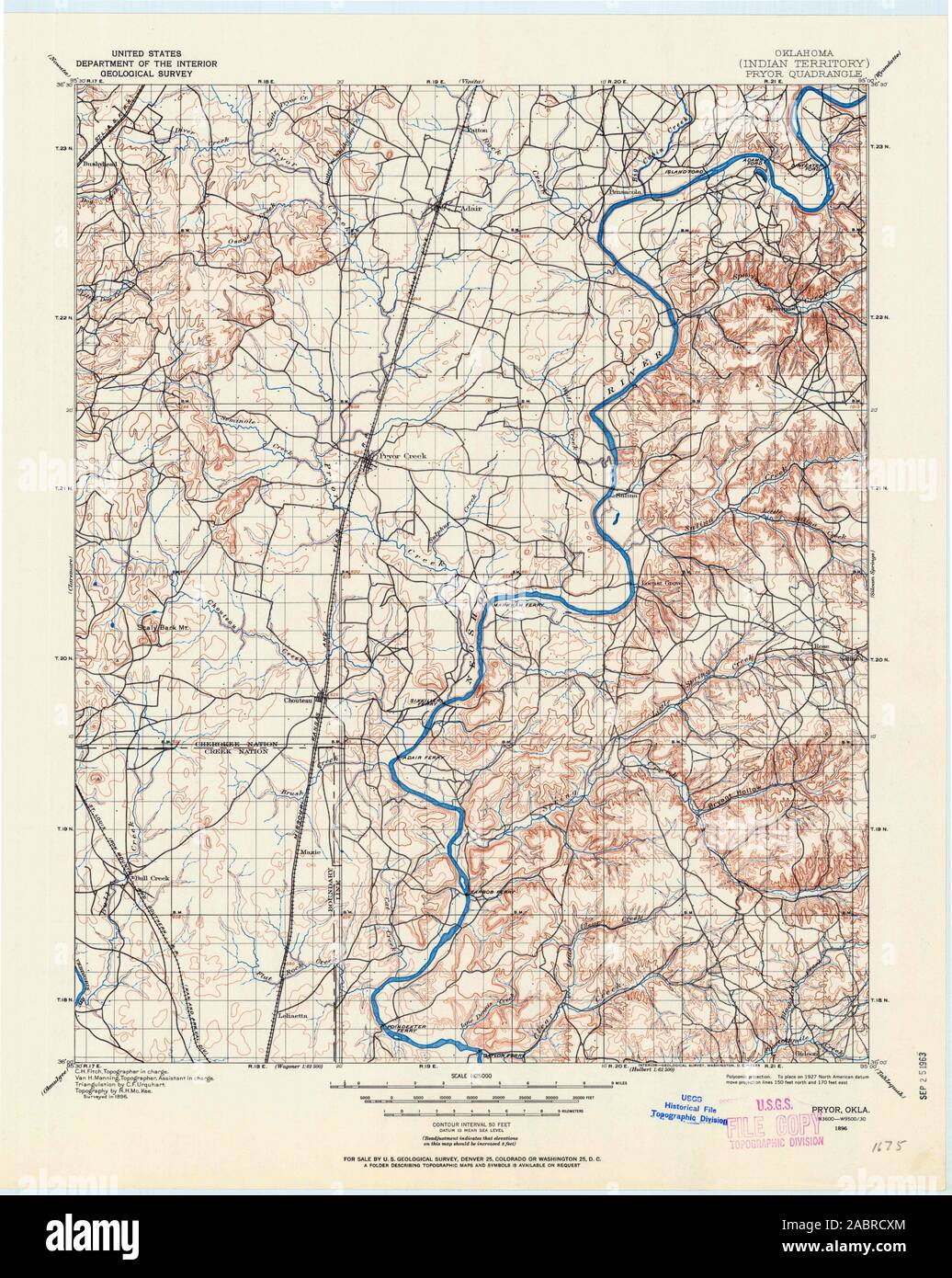 Map of pryor oklahoma hires stock photography and images Alamy