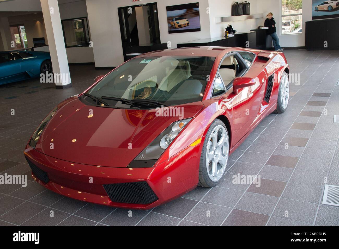 luxury sport cars in dealership Stock Photo Alamy