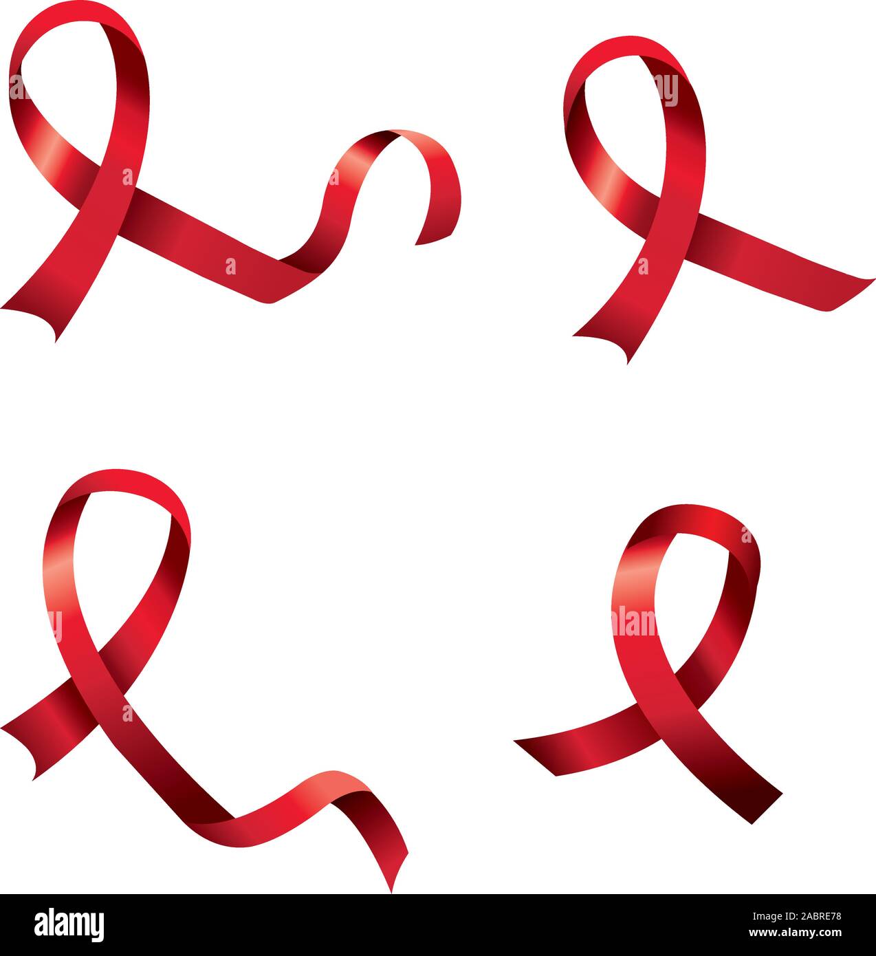 set of aids day awareness ribbons isolated icon Stock Vector Image ...