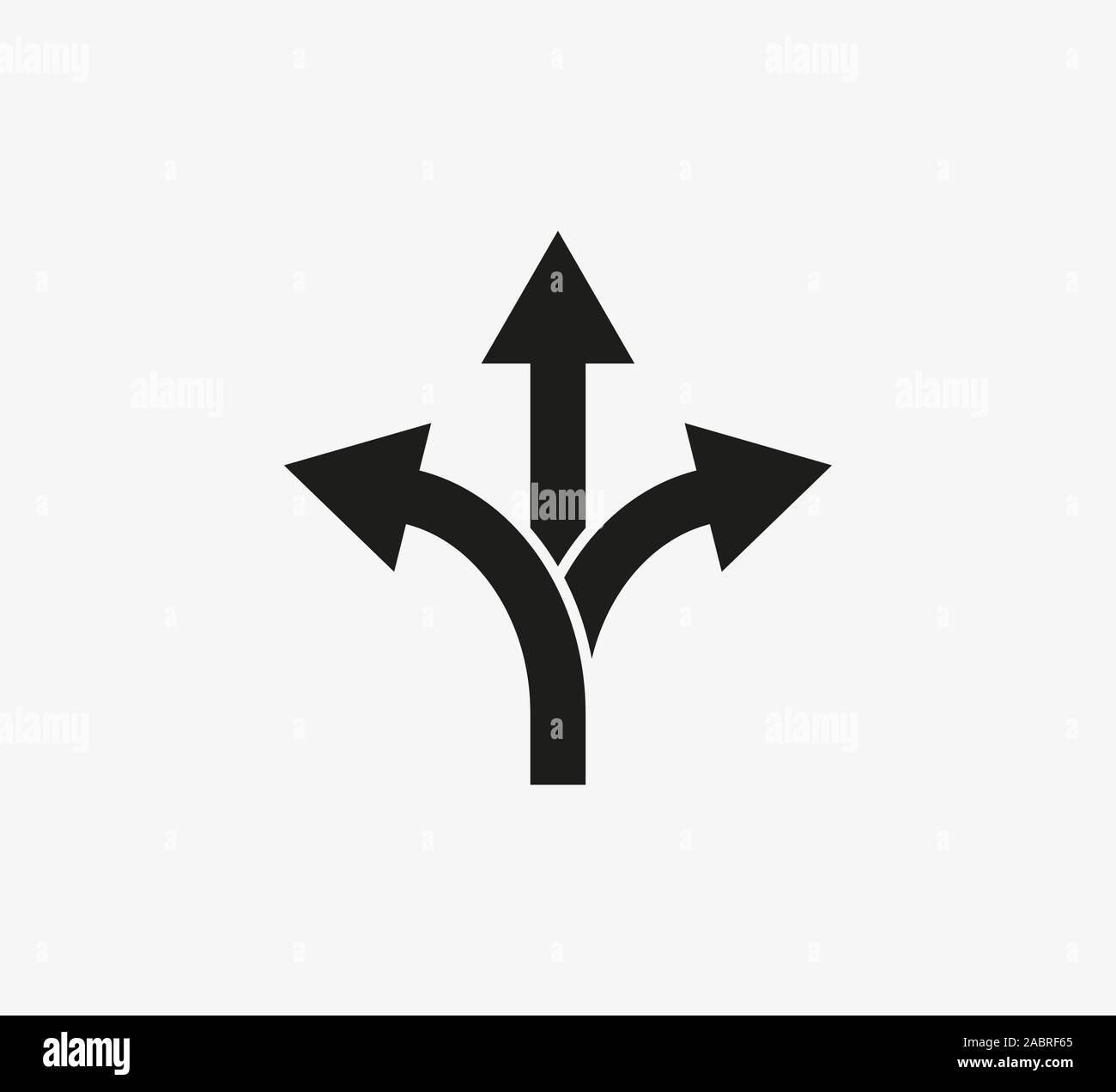 Arrow, three way, direction icon. Vector illustration, flat design Stock Vector