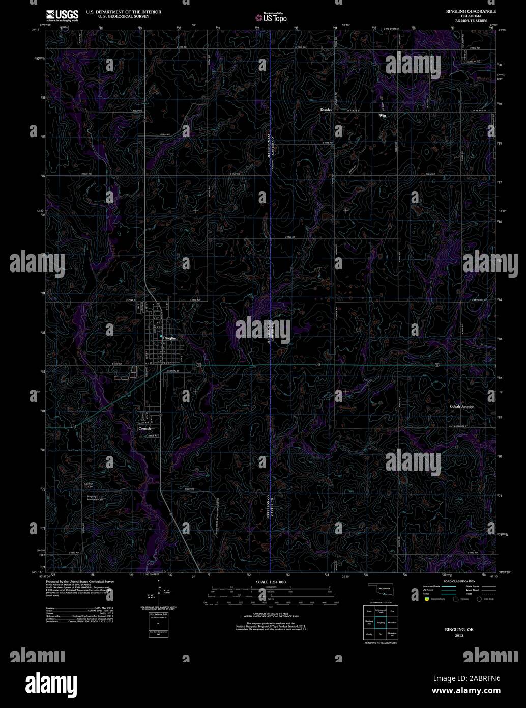 Map of ringling oklahoma hires stock photography and images Alamy