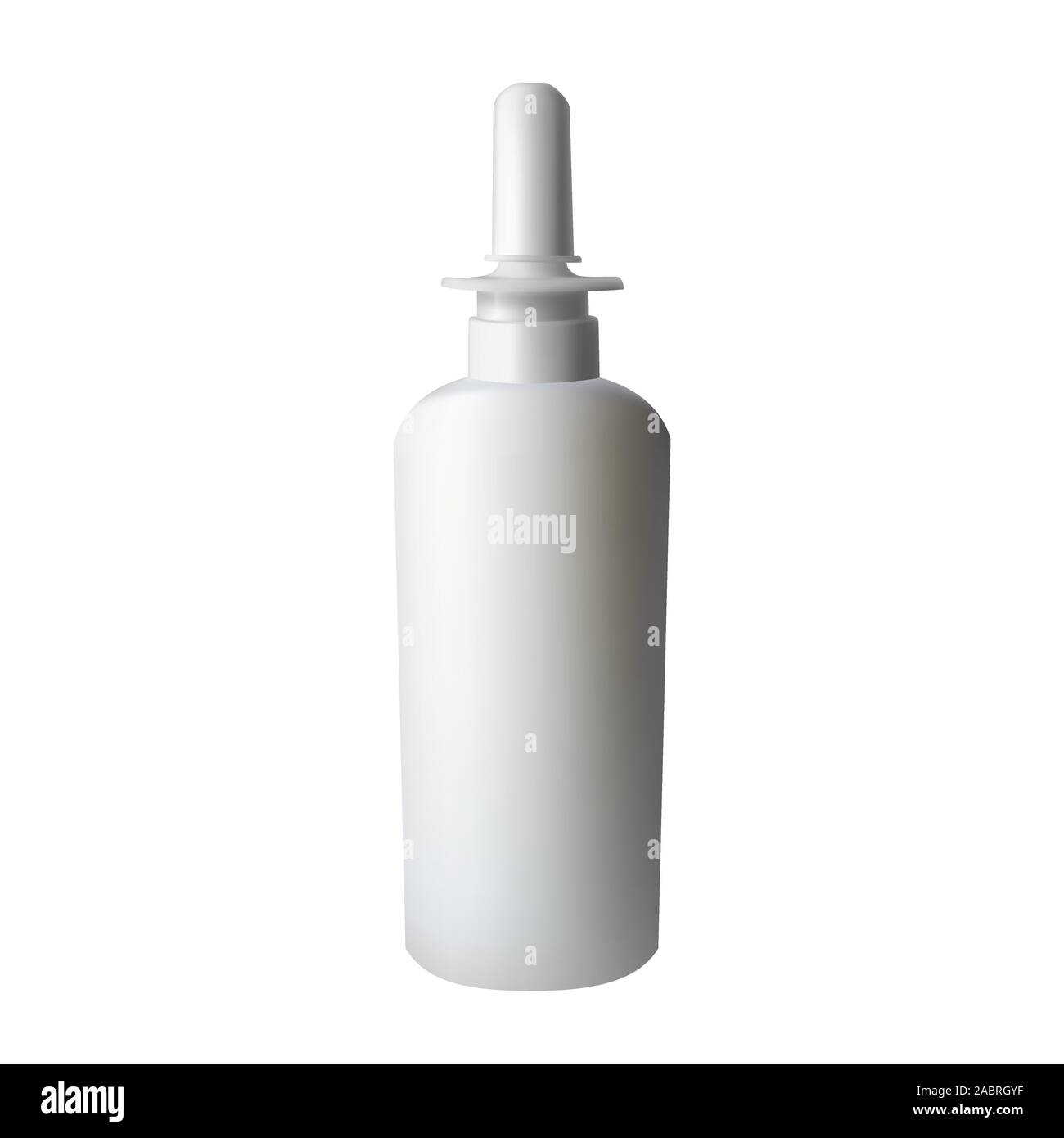 White plastic bottle with sprayer. Vector illustration. Stock Vector