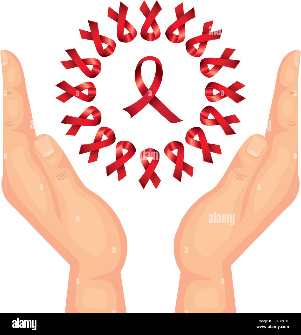 hands with aids day awareness ribbons Stock Vector Image & Art - Alamy