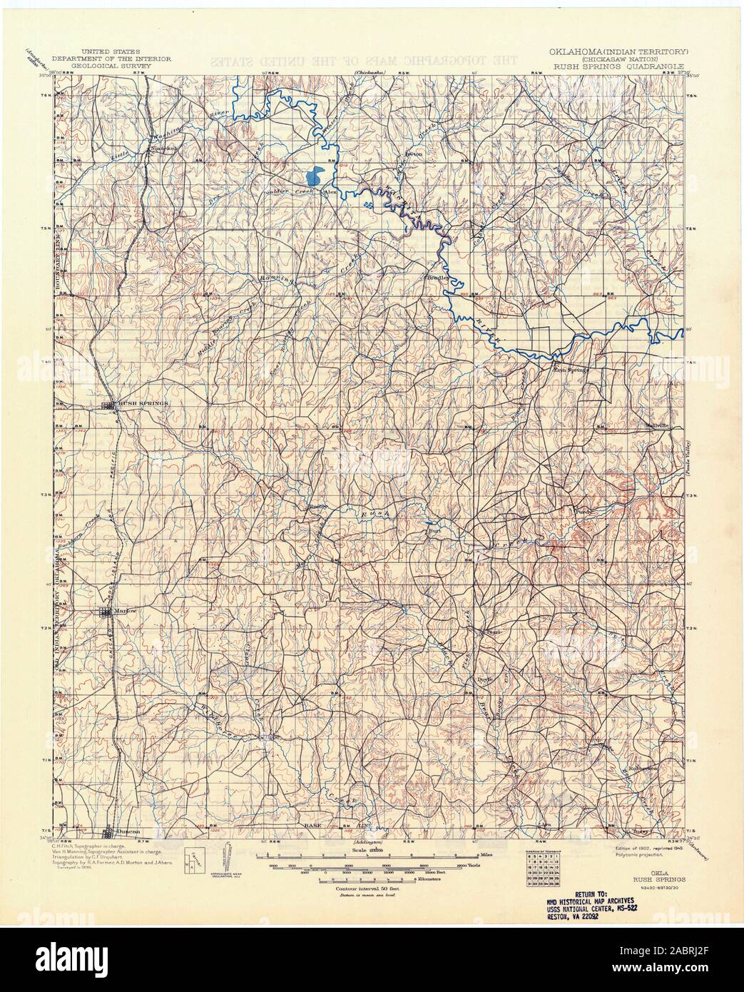 Map of rush springs hires stock photography and images Alamy