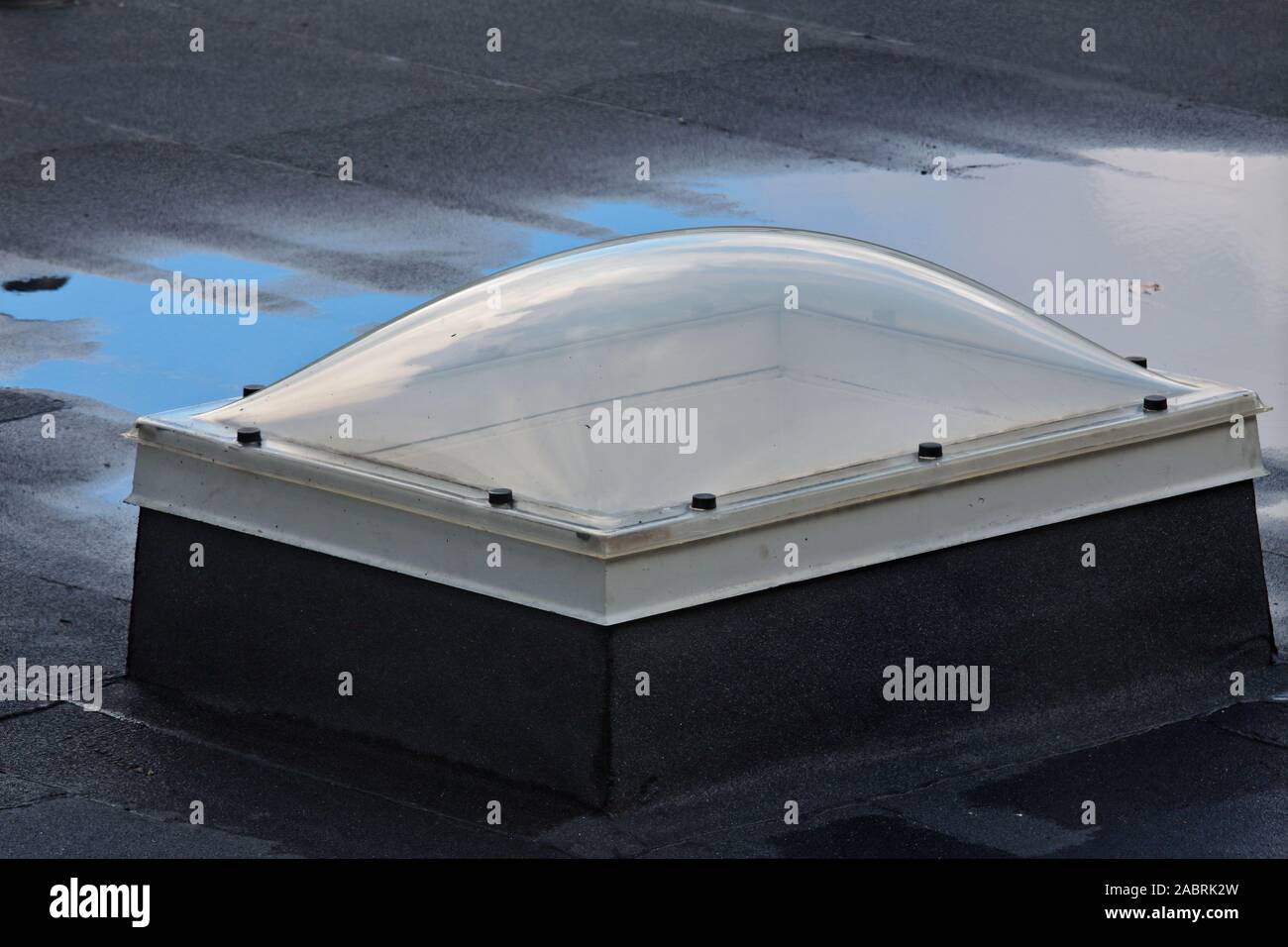 A dirty skylight window on a wet roof after rain shower Stock Photo Alamy