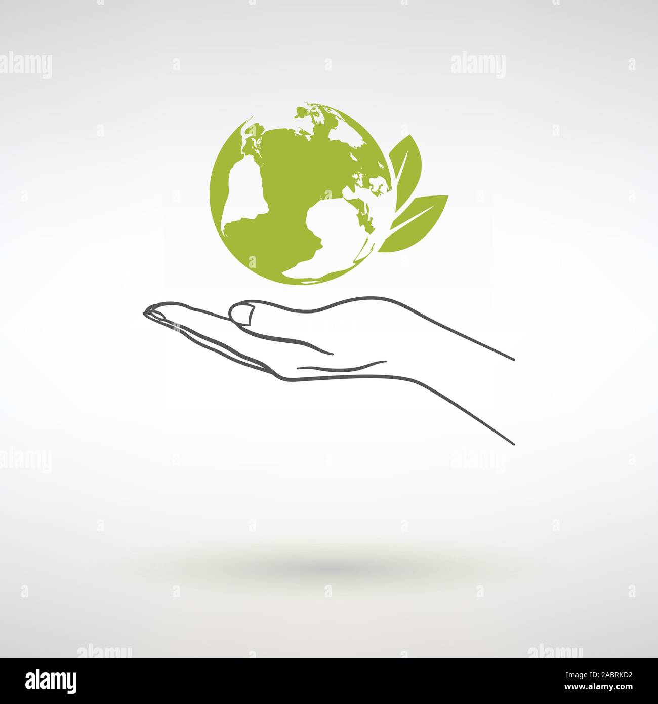 hand and earth ecology icon on light background Stock Vector