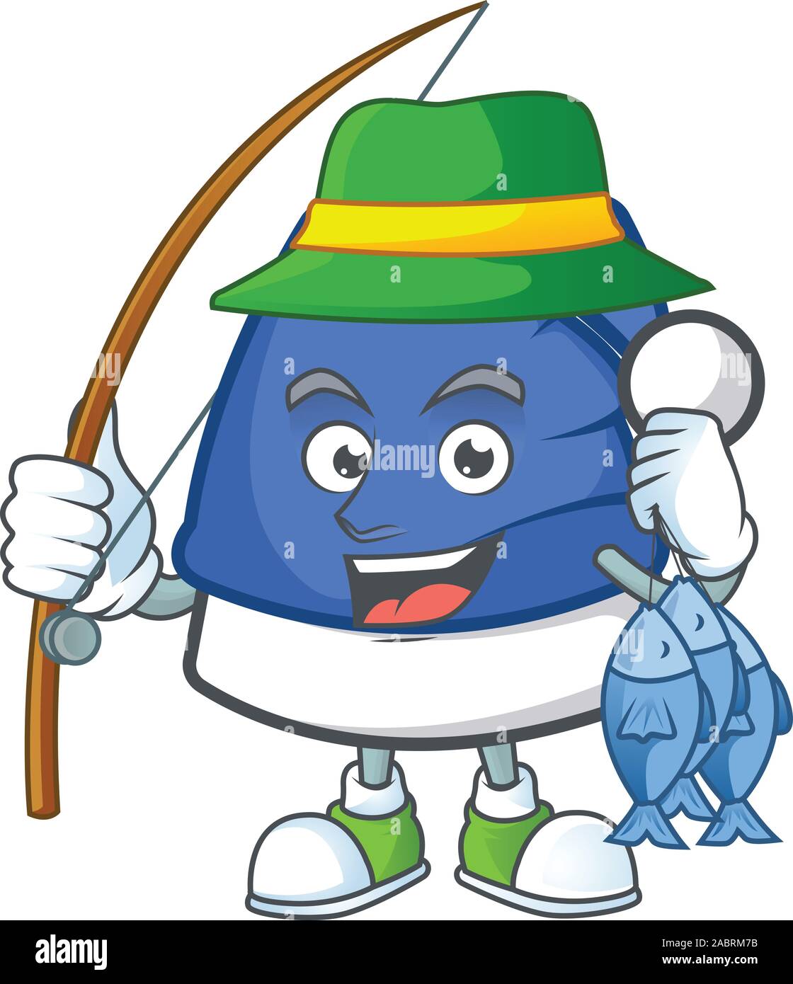 Happy smiley funny Fishing blue christmas hat design Stock Vector Image ...