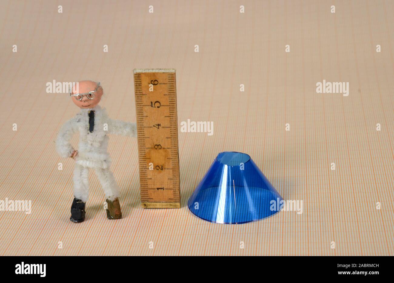 Solid Geometry presentation of a Frustum of a cone. Stock Photo