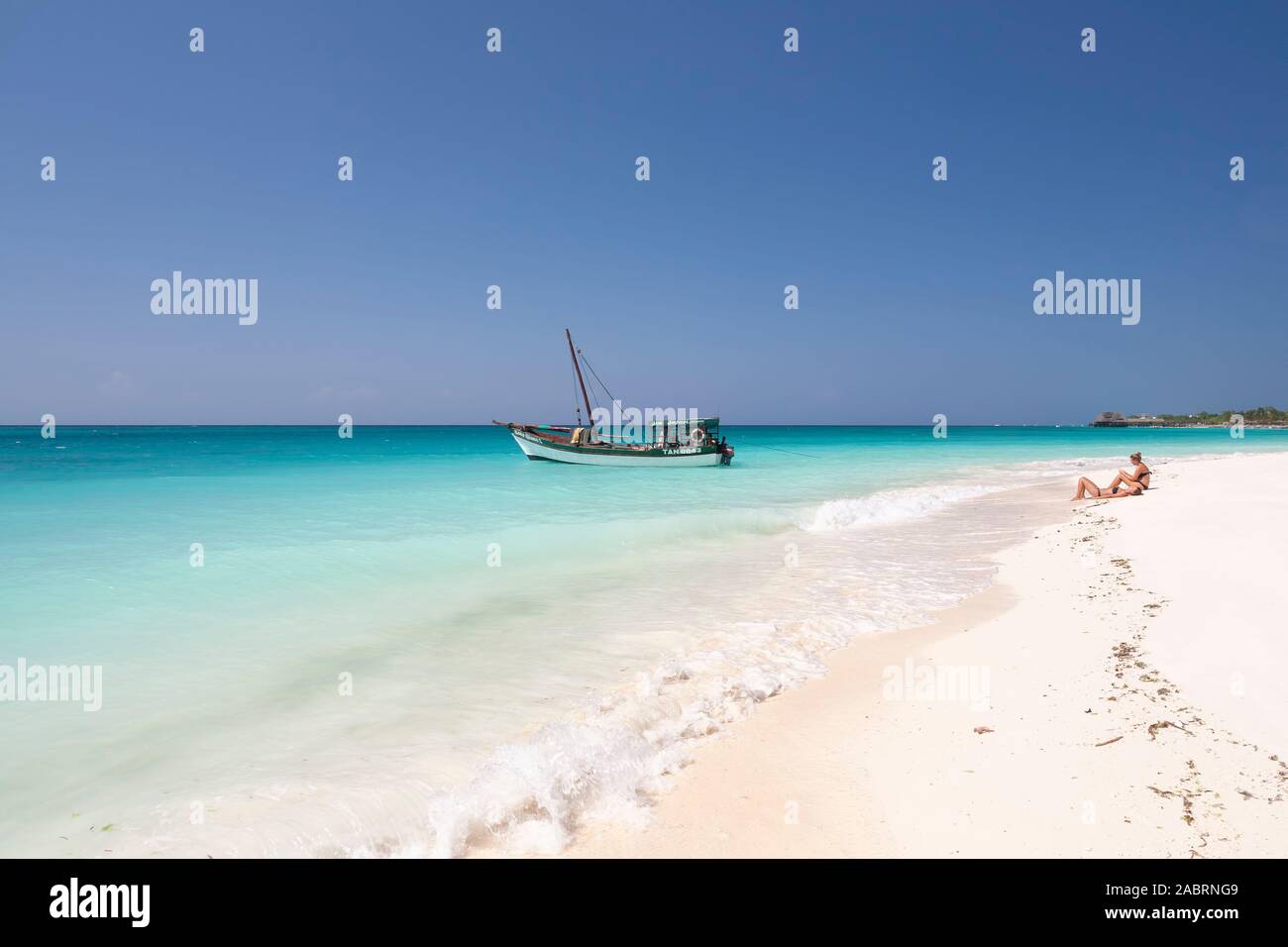 Kendwa beach on Zanzibar island Stock Photo