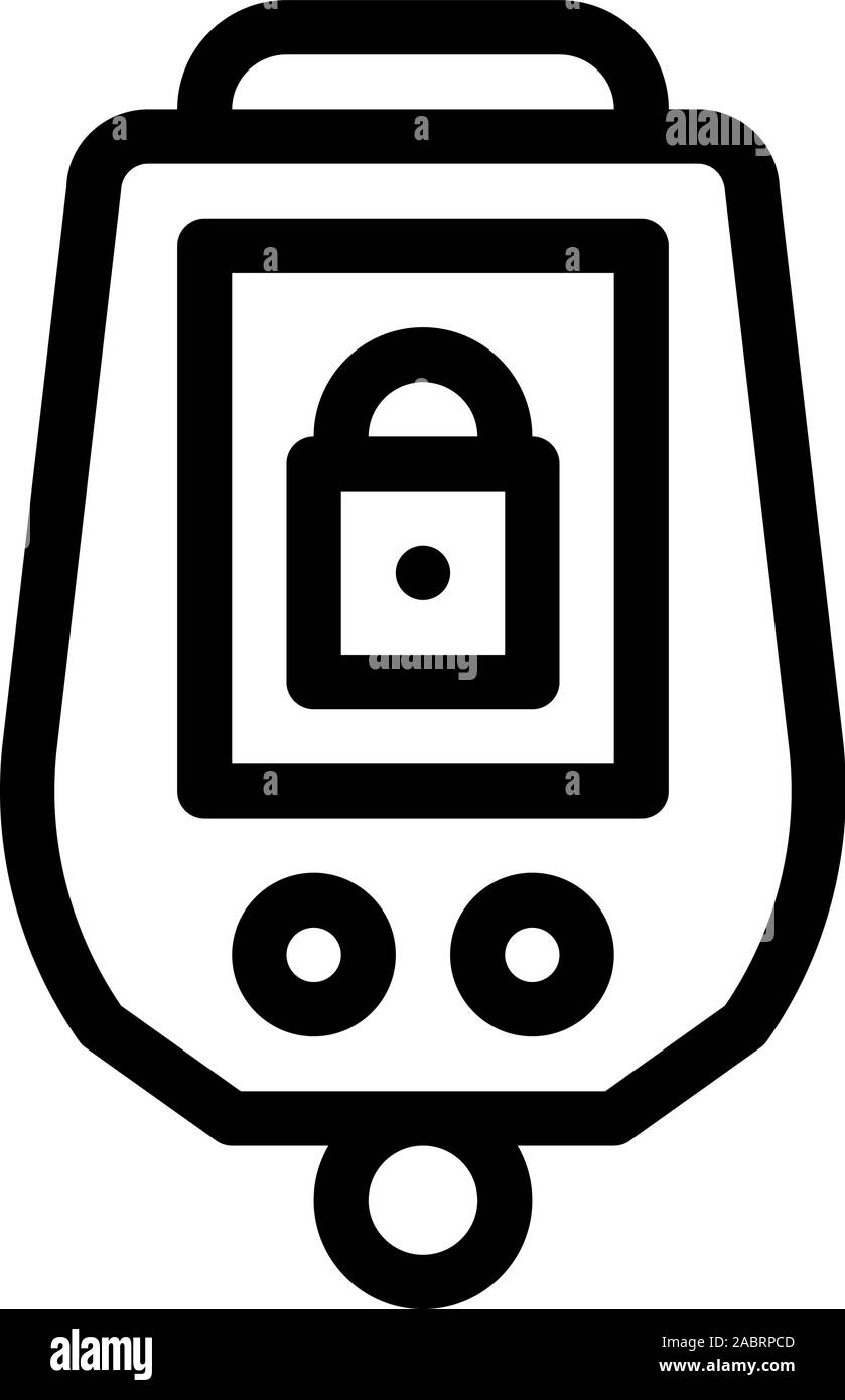 Secure Alarm Padlock Icon Vector Outline Illustration Stock Vector ...