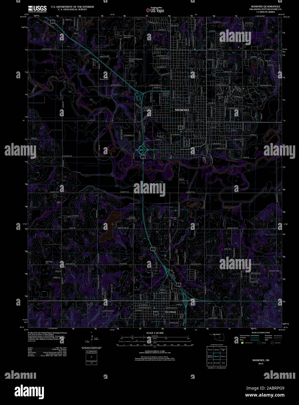 Map of shawnee oklahoma hires stock photography and images Alamy