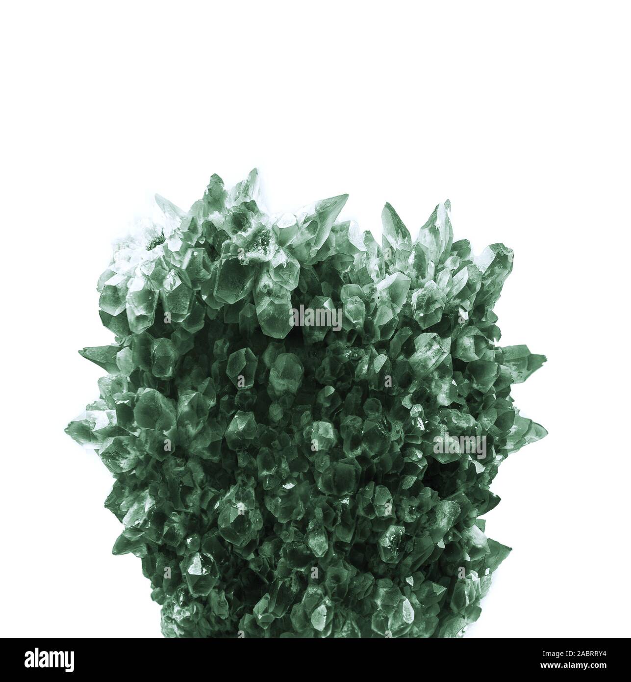 abstract crystalliic cactus, the green Quartz (Prasiolite) Stock Photo