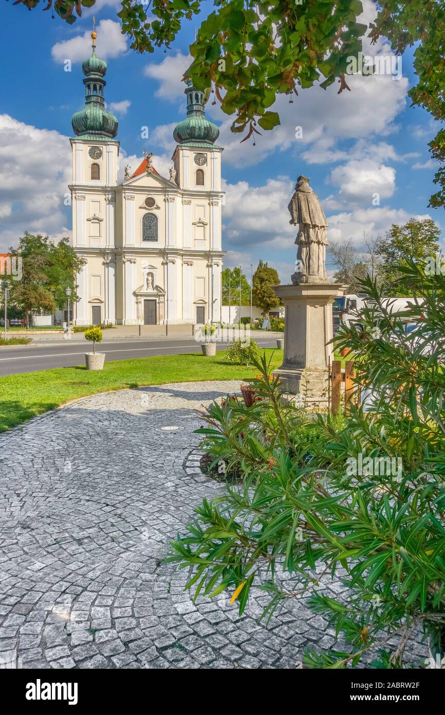 Basilica church with the Franciscan monastery in Frauenkirchen, a town in Austria Stock Photo