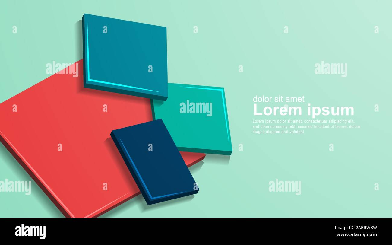 abstract vector background. overlapping red green blue squares. design for any background Stock Vector