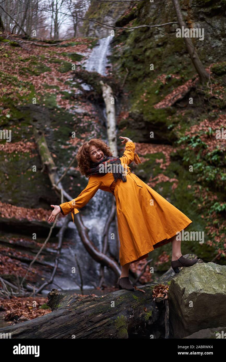 Yellow waterfall shop coat