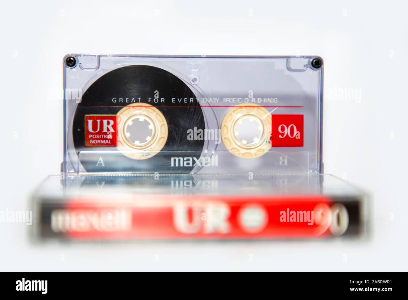 Audio cassette tape isolated on white background Stock Photo - Alamy