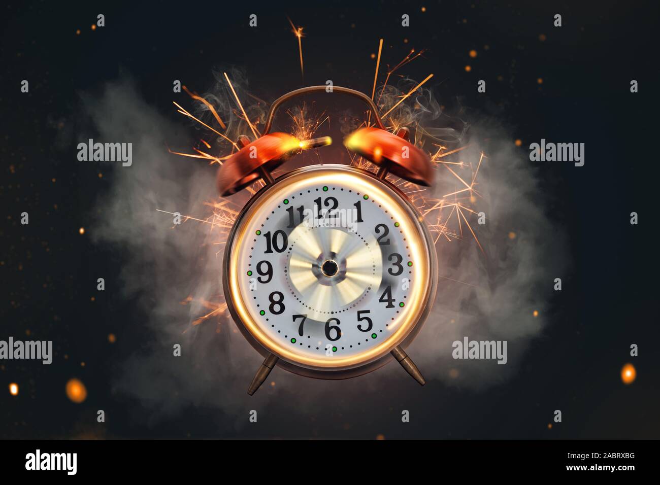 Alarm clock out of control Stock Photo