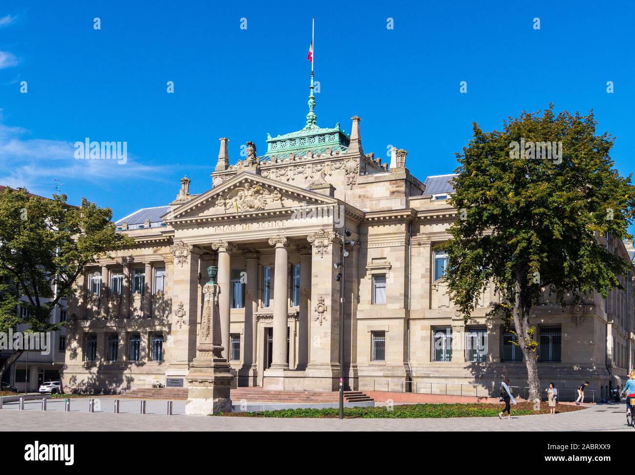 Palais de Justice, 1894-8, greek revival style by Skjold Neckelmann,  Strasbourg, Alsace, Grand Est, France Stock Photo
