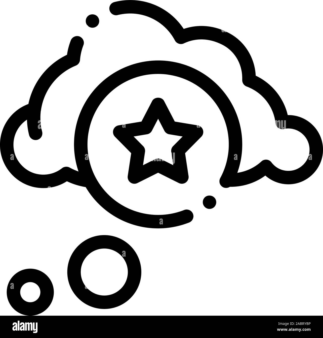 Star Bonus Cloud Icon Vector Outline Illustration Stock Vector Image ...